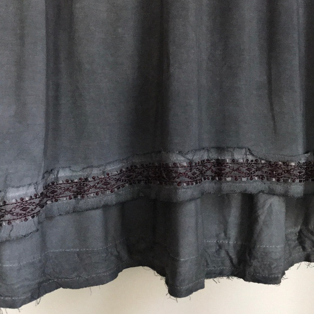 Sold Pol Buckle mineral wash embroidered trim top - Picture 5 of 7